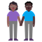 Woman and Man Holding Hands- Medium-Dark Skin Tone- Dark Skin Tone emoji on Microsoft